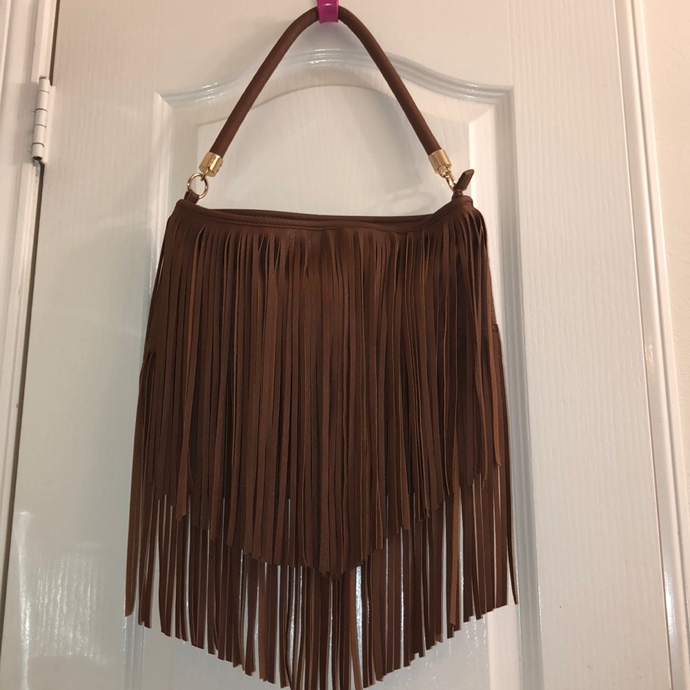 Tassel/fringe brown purse